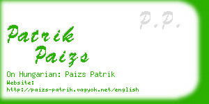 patrik paizs business card